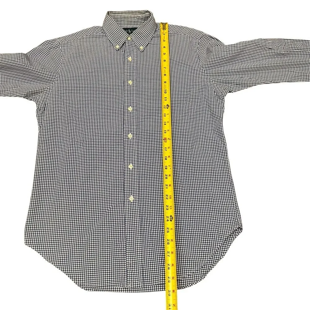 Polo Ralph‎ Lauren Shirt Mens 15 32 33 Blue Gingham Check Long Sleeve